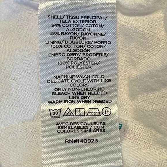 Ann Taylor Loft Dress Dot Embroidered Tiered V-Neck Swing Flouncy Boho Summer L - Picture 8 of 9